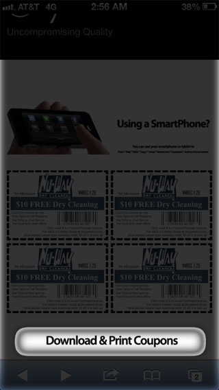 Step 1 of printing coupons off of smartphone or tablet